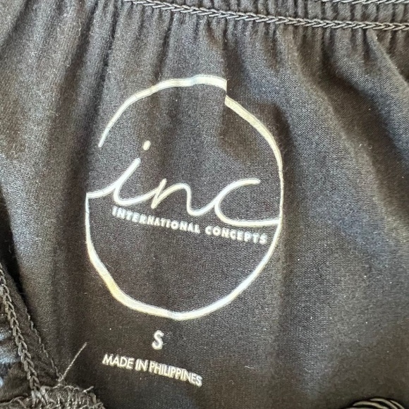 INC International Concepts Black Peasant Tassel Tie Blouson Top Size Small - Picture 6 of 7